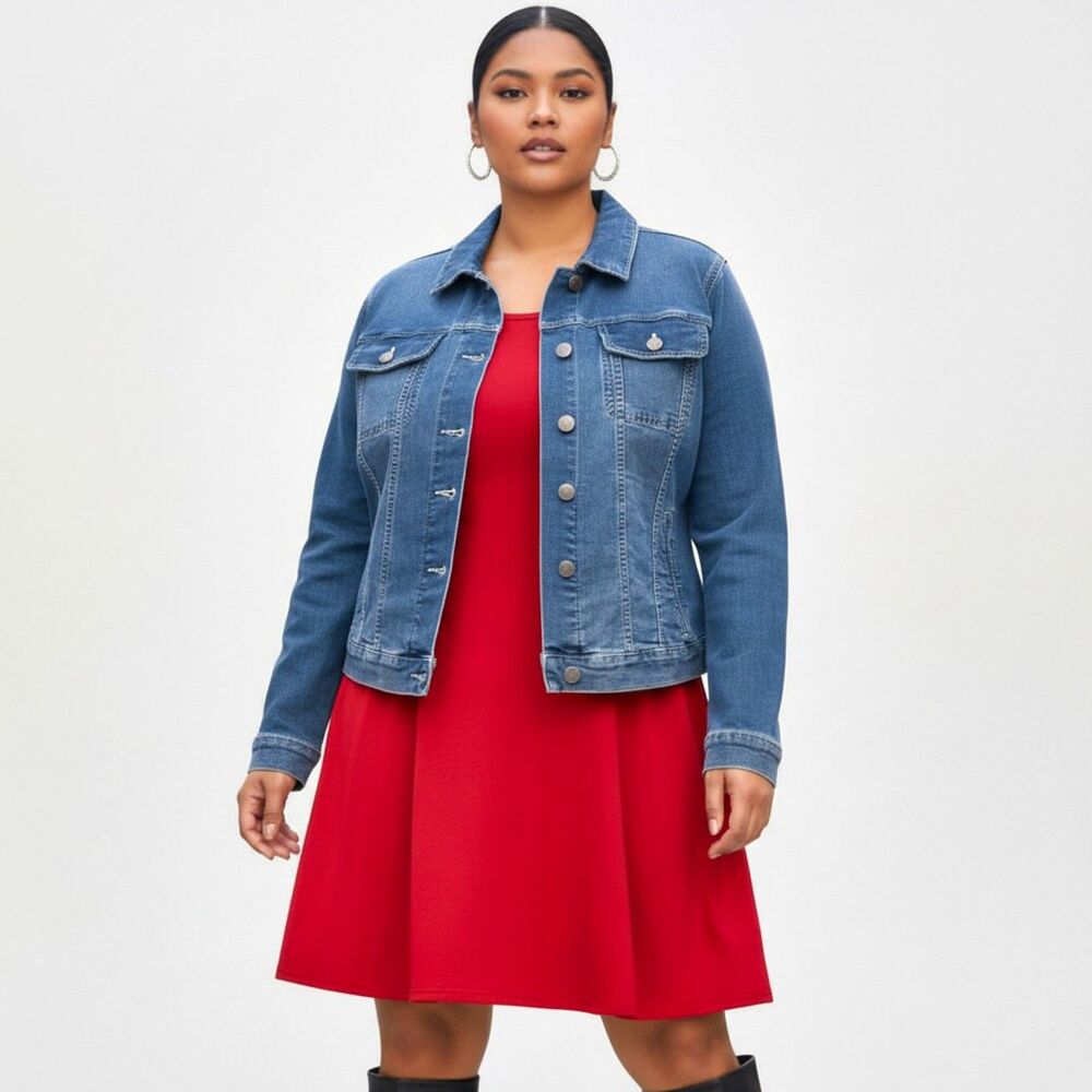 24seven Comfort Apparel Plus Size Long Sleeve Flared T-Shirt Dress, NWT! Size 1X - Picture 4 of 7